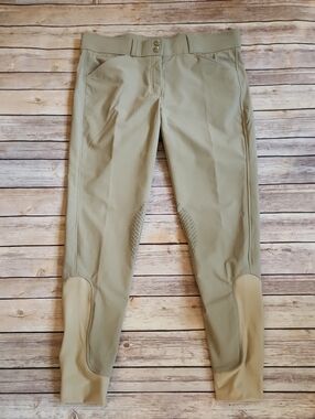 Dover Saddlery Lightweight Equestrian Knee Patch Breeches Tan Size 30